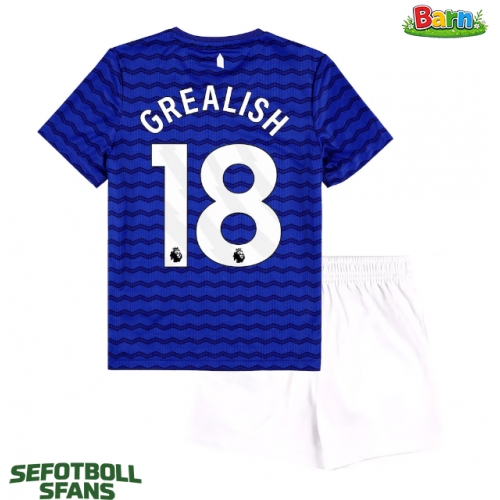 Everton Jack Grealish #18 Hemmaställ Barn 2025-26 Kortärmad (+ Korta byxor)